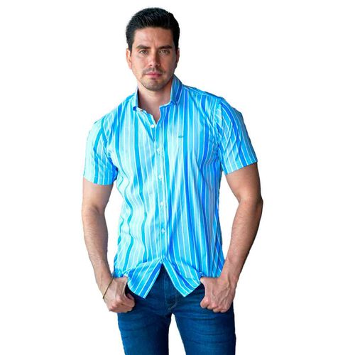 Camisa Porto Blanco azul para caballero MC-2518