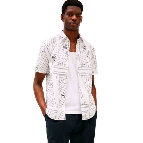 Camisa Tommy Hilfiger blanco para caballero MW0MW39267-0K4