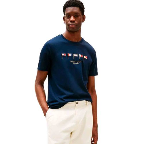 Playera Tommy Hilfiger azul para caballero MW0MW38616-DW5