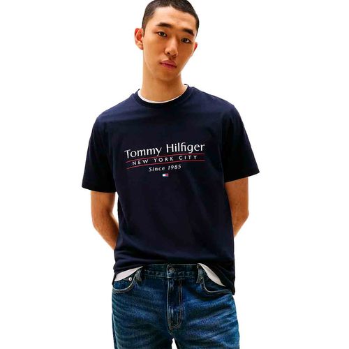 Playera Tommy Hilfiger azul para caballero MW0MW38621-DW5