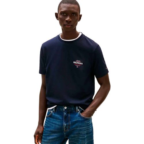 Playera Tommy Hilfiger azul para caballero MW0MW38644-DW5