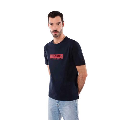 Playera Tommy Hilfiger azul para caballero MW0MW39149-DW5