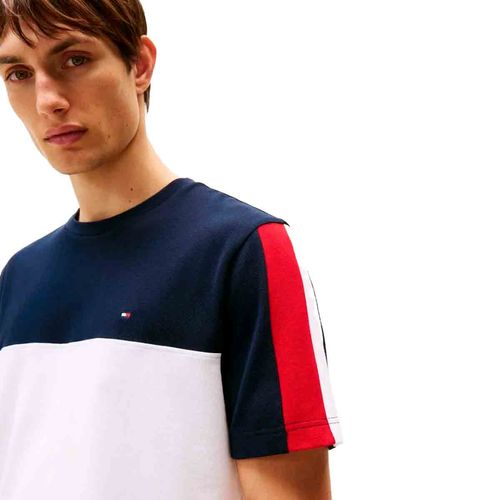 Playera Tommy Hilfiger azul para caballero MW0MW39170-YBR