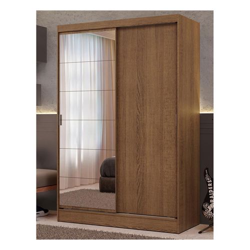 Closet Madesa 2 puertas corredizas 1 puerta con espejo marron luke