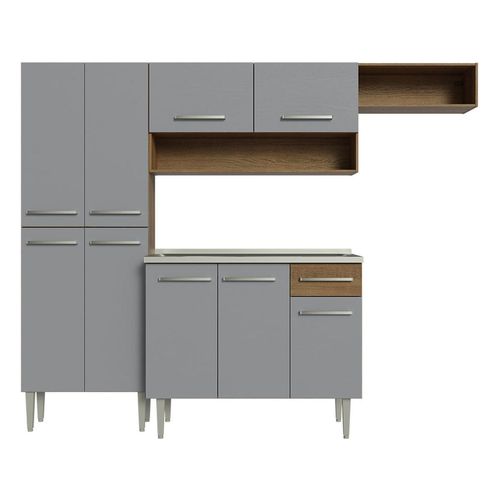 Cocina integral Madesa 229cm con fregadero marron gris emilly 12