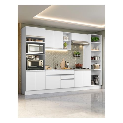 Cocina integral Madesa 330cm blanco glamy 03