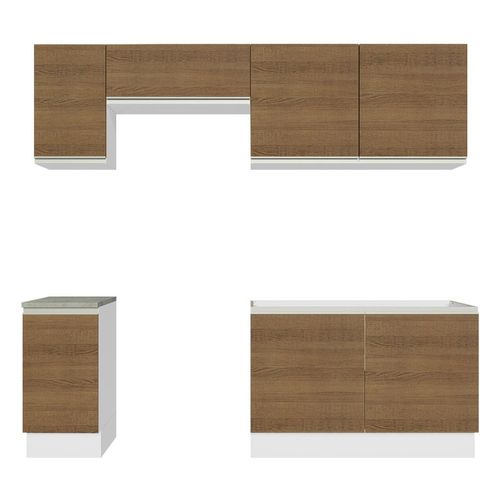 Cocina integral Madesa 240cm blanco marron glamy 10