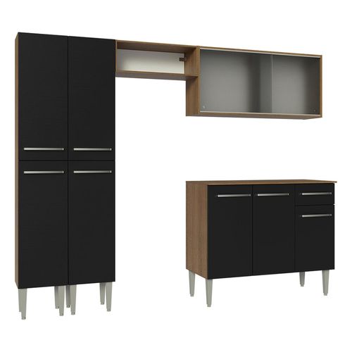 Cocina integral Madesa 229cm marron negro emilly 05