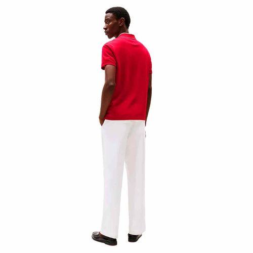 Playera tipo polo Tommy Hilfiger rojo para caballero MW0MW38489-XLD