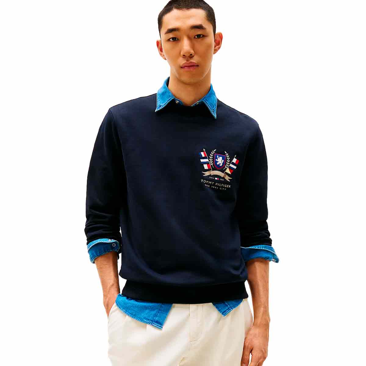 Suéter Tommy Hilfiger azul para caballero MW0MW39253-DW5 La