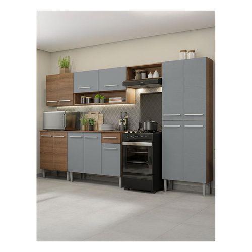 Cocina integral Madesa 293 cm marron gris Emilly 01