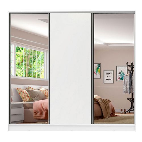 Closet Madesa 3 puertas 2 espejo blanco royale