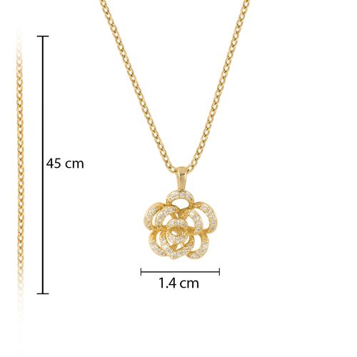 Collar Unlimited by ob dije flor con zirconia chapa de oro 18K CRILLDRF58