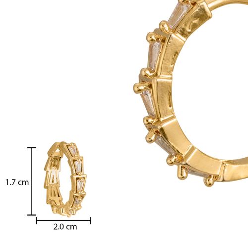 Arete Unlimited by ob tipo arracada con zirconia blanca chapa de oro 18K ARILLDRF22