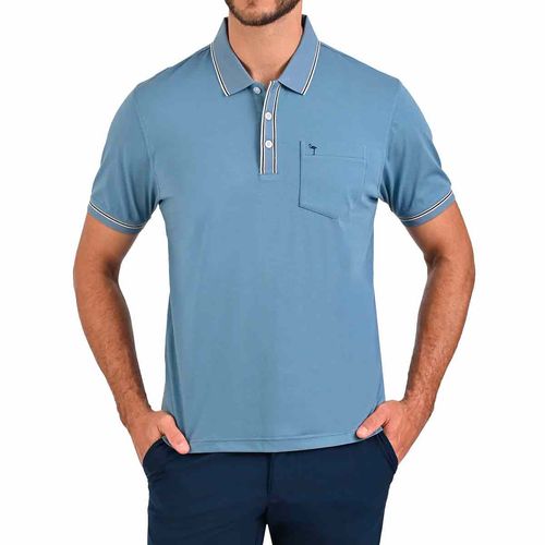 Playera tipo polo John Henry azul para caballero FS98C0001