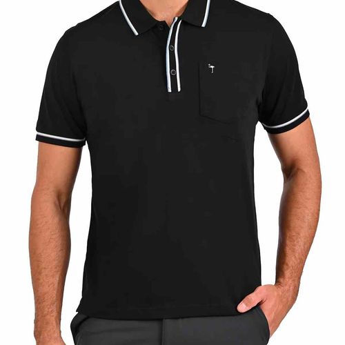 Playera tipo polo John Henry negro para caballero FS98C0001