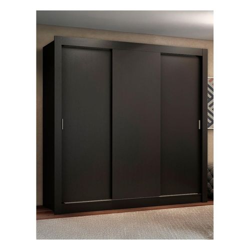 Closet Madesa 3 puertas 4 cajones negro lyon plus