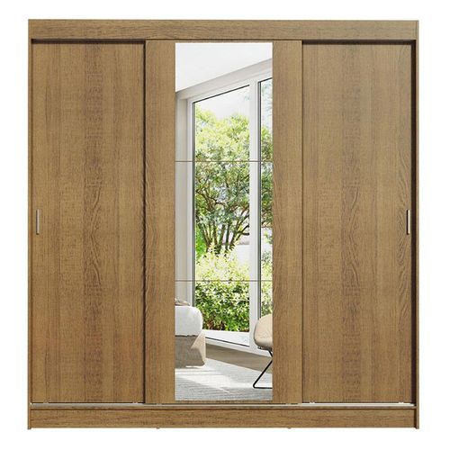 Clóset Madesa 3 puertas corredizas 1 con espejo marron reno
