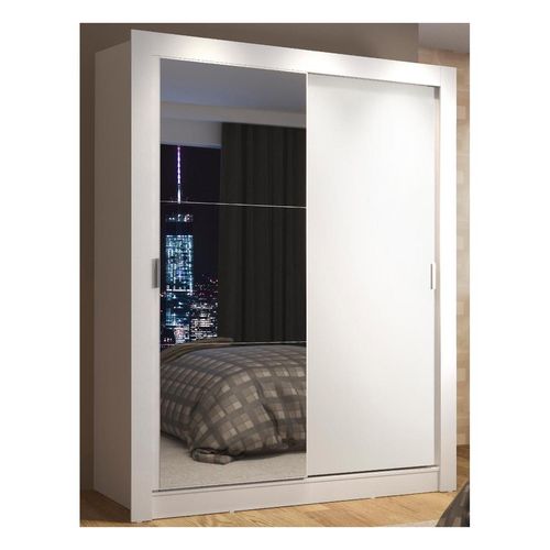 Closet Madesa 2 puertas con 1 espejo blanco denver