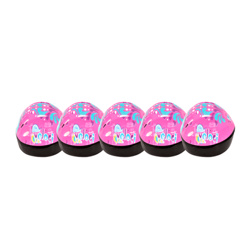Paquete de 5 cascos protección infantil para bicicleta Veloci rodada 12 corazones