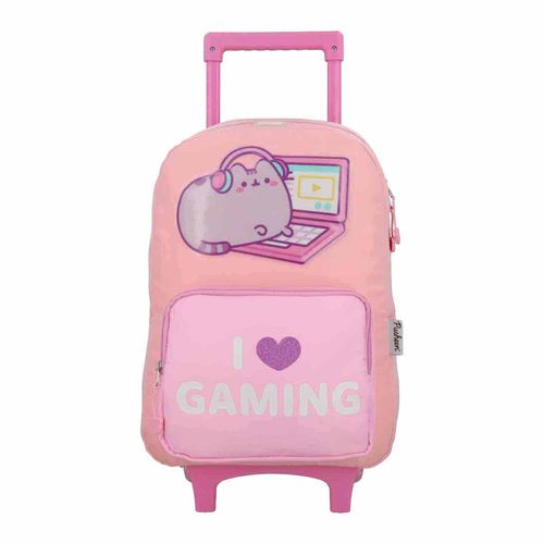 Mochila con ruedas Pusheen rosa para niña PSH083-BP032T