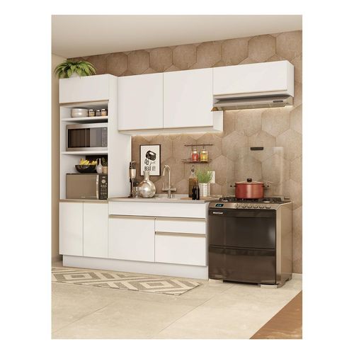 Cocina integral Madesa 270cm blanco glamy 15