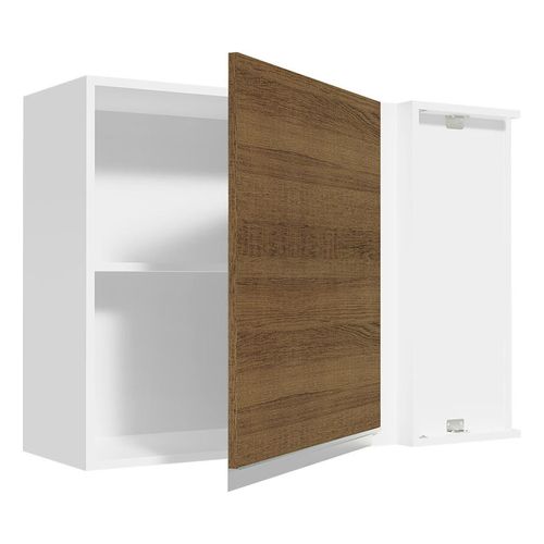 Gabinete superior de esquina Madesa 1 puerta blanco marron glamy