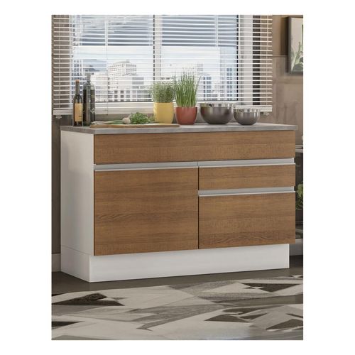 Gabinete Madesa 120cm con encimera blanco marron glamy