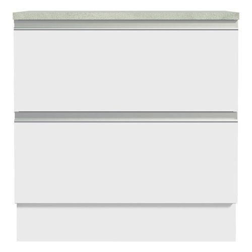Gabinete bajo Madesa 80cm 2 cajones blanco glamy