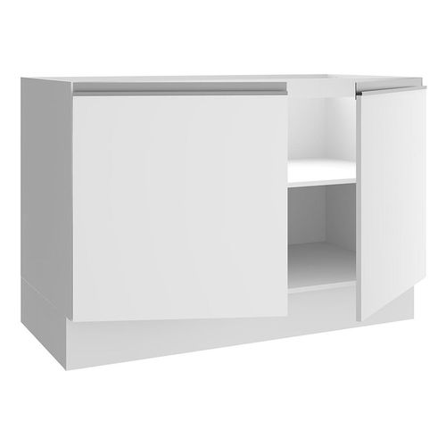 Gabinete Madesa 120cm 2 puertas sin tapa y fregadero blanco glamy