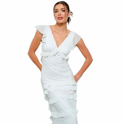 Vestido Ina blanco para dama IDM12120