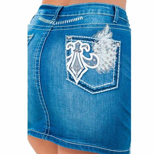 Falda de mezclilla Diamante azul para dama CD-SKIRT-CD154
