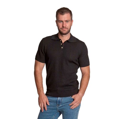 Camisa tipo polo Balam negro para caballero BBC0228