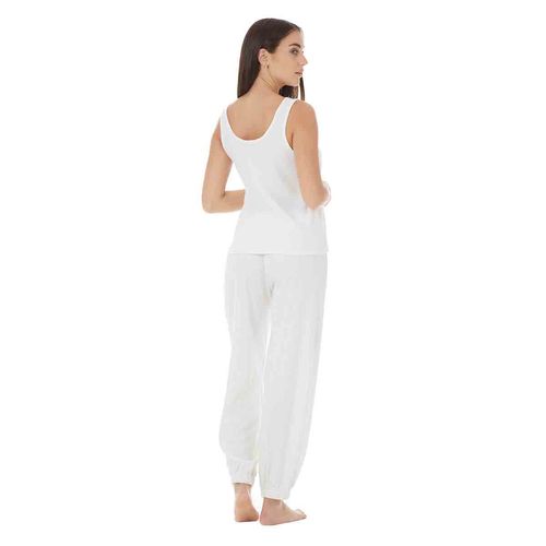 Pantalón de pijama Tops And Bottoms blanco para dama 20226