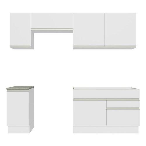 Cocina integral Madesa 240cm blanco glamy 07