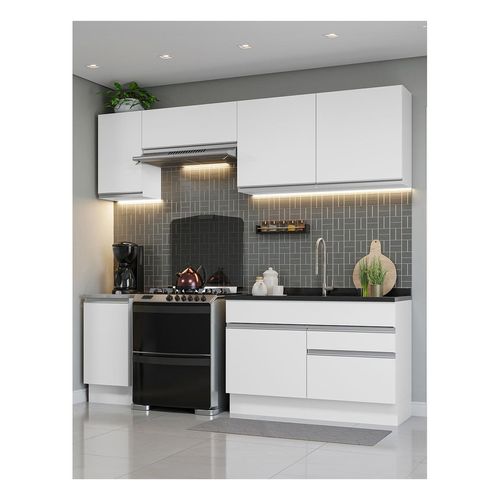 Cocina integral Madesa 240cm blanco glamy 07