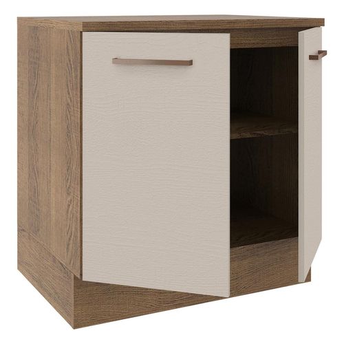Gabinete bajo Madesa 80cm 2 puertas marron crema agata