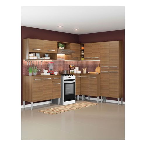 Cocina integral esquinera Madesa 417cm marron ice emilly 01