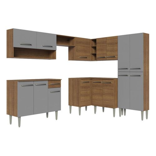 Cocina integral esquinera Madesa 417cm marron gris emilly  02