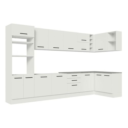 Cocina integral esquinera Madesa 499 cm blanco agata 01