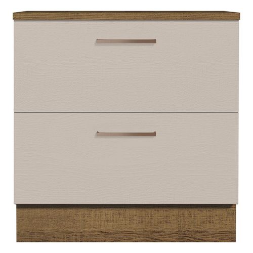 Gabinete bajo Madesa 80cm 2 cajones marrón crema agata