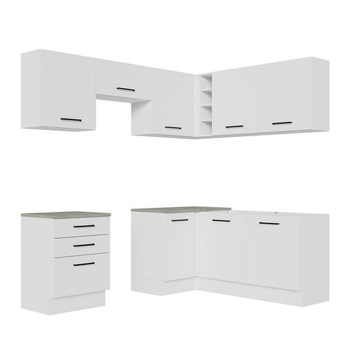 Cocina integral esquinera Madesa 399 cm blanco agata 02