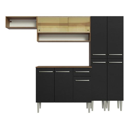 Cocina integral Madesa 229cm marron negro emilly 07