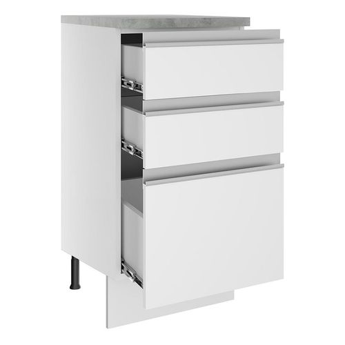 Gabinete bajo Madesa 40 cm 3 cajones blanco glamy