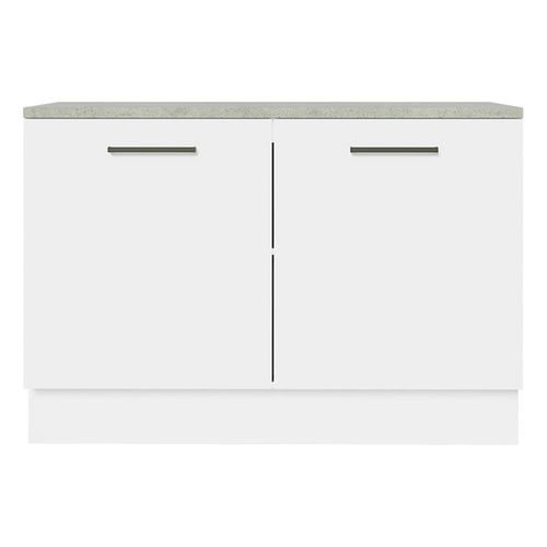 Gabinete Madesa de fregadero 2 puertas con encimera blanco agata