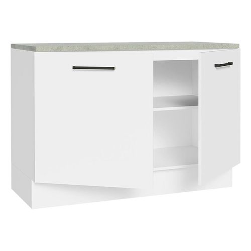 Gabinete Madesa de fregadero 2 puertas con encimera blanco agata