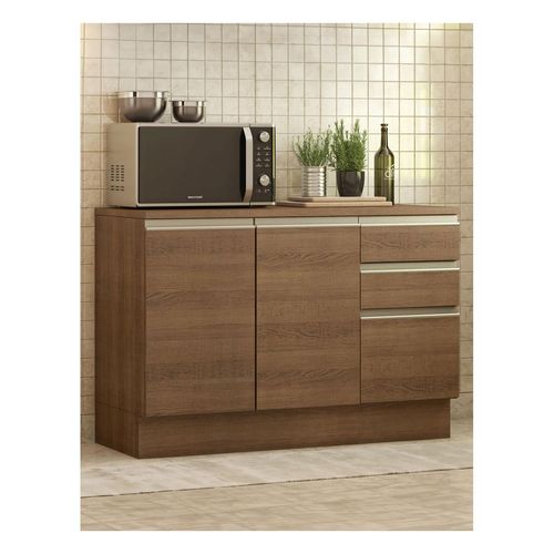 Gabinete para fregadero Madesa 120cm 2 puertas 3 cajones con tablero marron glamy