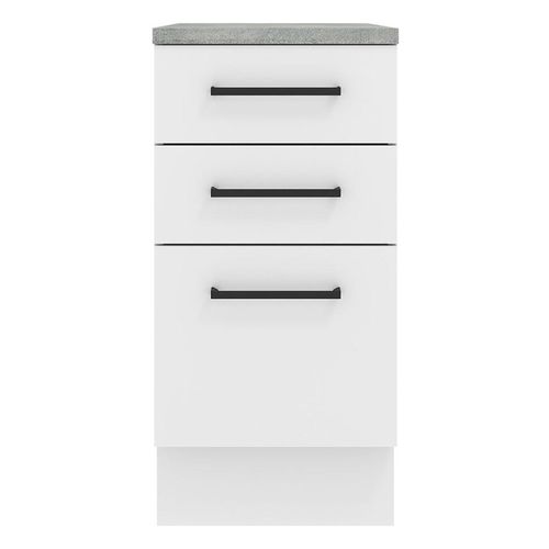 Gabinete bajo Madesa 40 cm 3 cajones blanco agata