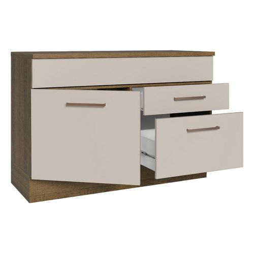Gabinete de fregadero Madesa 1 puerta 2 cajones con encimera rustic crema agata