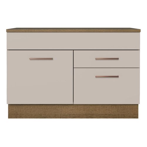Gabinete de fregadero Madesa 1 puerta 2 cajones con encimera rustic crema agata